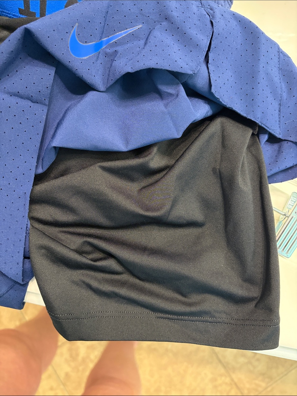 Nike Dri-Fit Navy Blue Athletic Running Shorts with lining to prevent chafing. - Picture 8 of 8